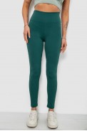 Лосини жіночі однотонні в рубчик, колір зелений, 214R0009 - фото № 0