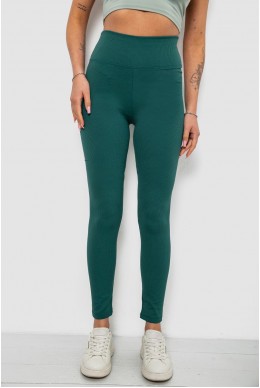 Лосины женские однотонные в рубчик, цвет зеленый, 214R0009