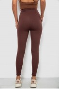 Лосини жіночі однотонні в рубчик, колір коричневий, 214R0009 оптом - фото № 3