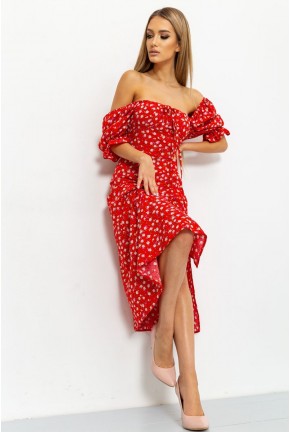 Платье с цветочным принтом, цвет красный, 176R1033