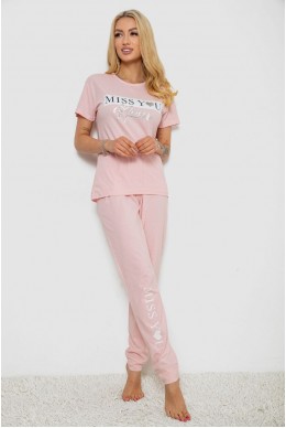 Пижама женская с принтом  -уценка, цвет розовый, 243R9205-U