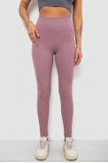 Лосини жіночі однотонні в рубчик, колір бузковий, 214R0009 оптом - фото № 0
