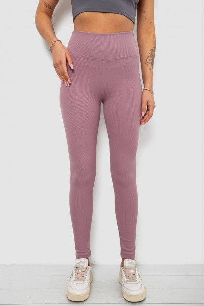 Лосини жіночі однотонні в рубчик, колір бузковий, 214R0009