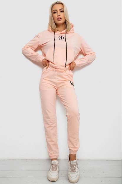 Спортивный костюм женский двухнитка, цвет персиковый, 214R1419-003