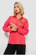 Рубашка женская классическая с аппликацией, цвет коралловый, 230R014-2 - фото № 2