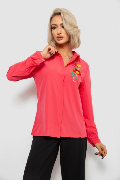 Рубашка женская классическая с аппликацией, цвет коралловый, 230R014-2