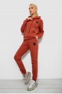 Спортивный костюм женский двухнитка  -уценка, цвет терракотовый, 214R1419-004-U-2 - фото № 2