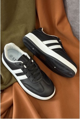 Кросівки жіночі екошкіра, колір чорно-білий, 248RJH700-3