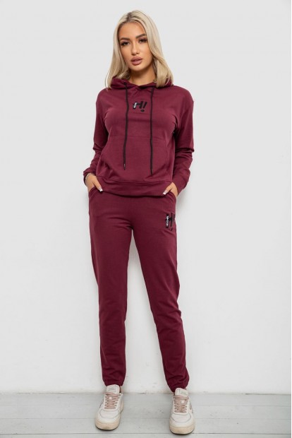 Спортивный костюм женский двухнитка, цвет сливовый, 214R1419-003