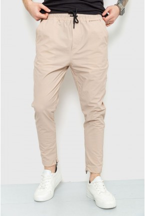 Спортивные брюки мужские тонкие стрейчевые, цвет бежевый, 157R100