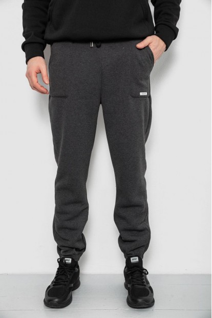 Спортивні штани чоловічі на флісі, колір грифельний, 129RA9998