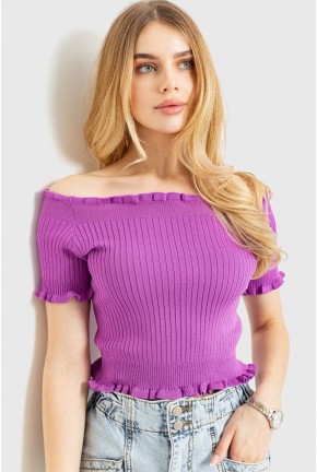 Топ женский нарядный в рубчик, цвет фиолетовый, 204R020