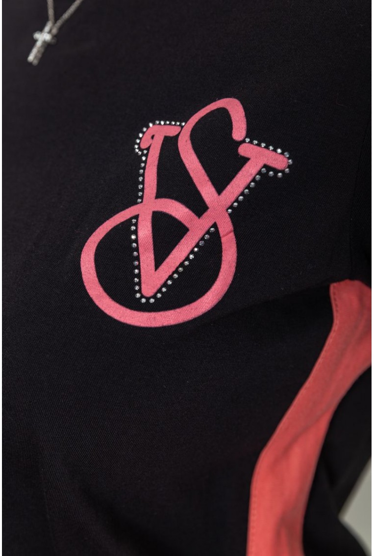 Купити Жіноча піжама з принтом, колір чорний, 219RF-091 - Фото №5