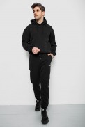 Спортивные штаны мужские на флисе, цвет черный, 129RA9998 - фото № 1