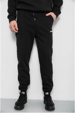 Спортивные штаны мужские на флисе, цвет черный, 129RA9998