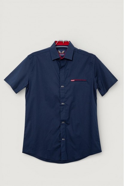 Чоловіча сорочка однотонна, колір синьо-червоний, 186R7008