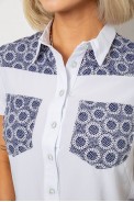 Сорочка класична з принтом  -уцінка, колір білий, 230R7214-1-U-6 - фото № 4
