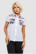 Сорочка класична з принтом  -уцінка, колір білий, 230R7211-2-U-12 - фото № 0