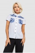 Сорочка класична з принтом  -уцінка, колір білий, 230R7211-1-U-6 - фото № 0