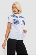 Сорочка класична з принтом  -уцінка, колір білий, 230R7211-1-U-6 - фото № 2