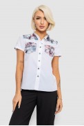 Сорочка класична з принтом  -уцінка, колір білий, 230R7211-U-19 - фото № 0