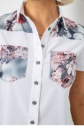 Сорочка класична з принтом  -уцінка, колір білий, 230R7211-U-19 - фото № 4
