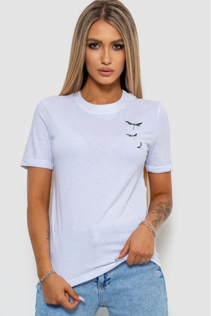 Футболка жіноча з принтом  -уцінка, колір білий, 238R57560-U