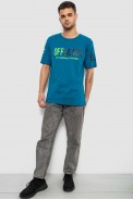 Футболка мужская с принтом, цвет бирюзовый, 244R1015 - фото № 1
