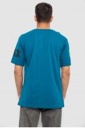 Футболка мужская с принтом, цвет бирюзовый, 244R1015 - фото № 3