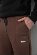 Спортивные штаны мужские на флисе, цвет коричневый, 129RA9998 - фото № 4