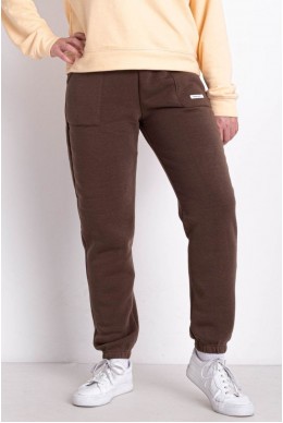 Спортивні штани чоловічі на флісі, колір коричневий, 129RA9998