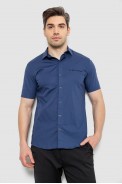 Чоловіча сорочка однотонна, колір синій, 186R7008 - фото № 0