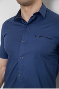 Чоловіча сорочка однотонна, колір синій, 186R7008 - фото № 4