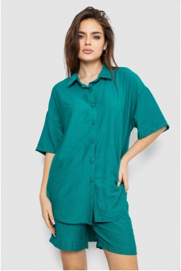 Костюм жіночий однотонний  -уцінка, колір смарагдовий, 119R0038-U-17