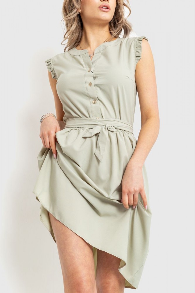 Купить Платье однотонное, цвет светло-оливковый, 230R007 - Фото №2