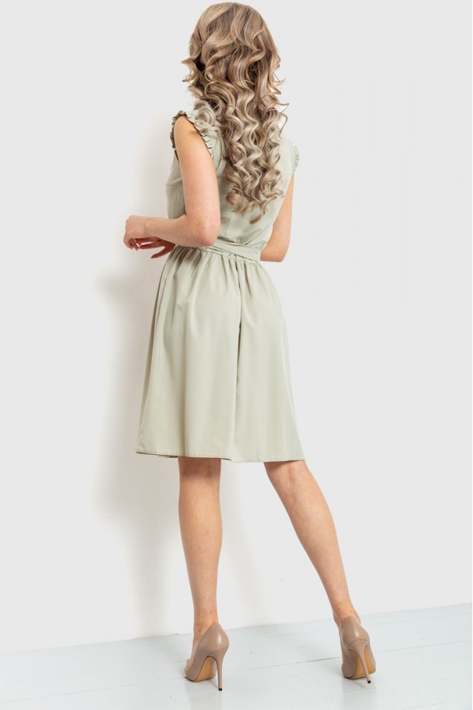 Купить Платье однотонное, цвет светло-оливковый, 230R007 - Фото №4
