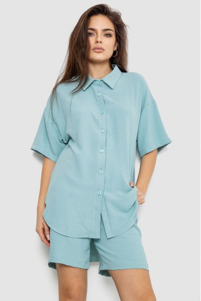 Костюм женский однотонный  -уценка, цвет светло-оливковый, 119R0038-1-U-3