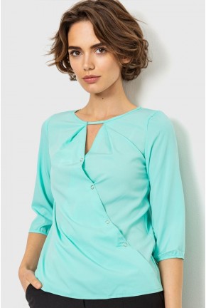 Блуза однотонная  - уценка, цвет мятный, 230R90-U-1