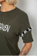 Футболка жіноча з принтом, колір хакі, 244R2351 - фото № 4