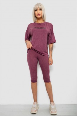 Костюм домашний женский с принтом, цвет сливовый, 257R738-1