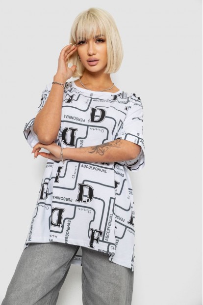 Футболка женская с принтом  -уценка, цвет белый, 244R4016-U