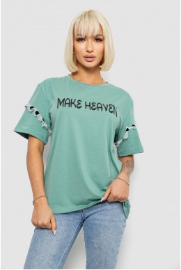 Футболка жіноча з принтом, колір оливковий, 244R2351