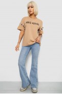 Футболка женская с принтом, цвет бежевый, 244R2351 - фото № 1