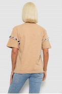 Футболка женская с принтом, цвет бежевый, 244R2351 - фото № 3