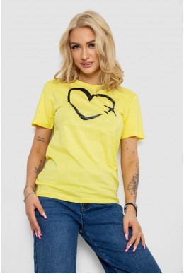 Футболка женская с принтом  -уценка, цвет желтый, 238R554-U-17