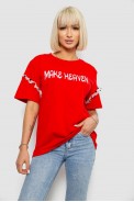 Футболка женская с принтом, цвет красный, 244R2351 - фото № 0