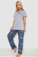 Піжама жіноча з принтом  -уцінка, колір сірий, 243R5886-U-9 - фото № 2