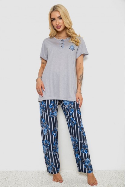 Піжама жіноча з принтом  -уцінка, колір сірий, 243R5886-U-9