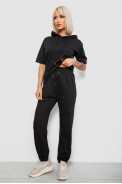 Костюм женский повседневный однотонный, цвет черный, 221R103 - фото № 2