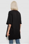 Футболка жіноча однотонна, колір чорний, 244R2024-5 - фото № 3